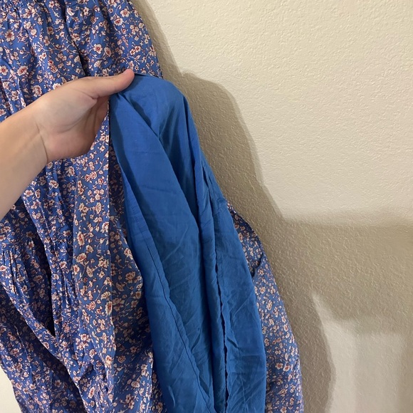 NWT Madewell Tie-Strap Tiered Midi Dress Summer Floral MultiColor Blue Sz Xs Red - Picture 14 of 14